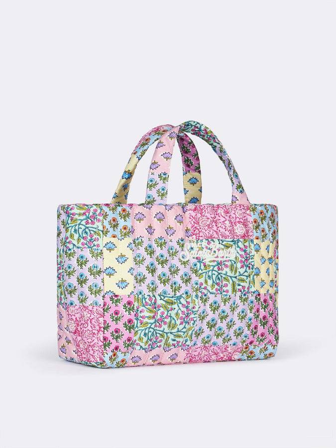 Mc2 Saint Barth Borsa Soft Tote Mid trapuntata a fiori multicolore Vendita
