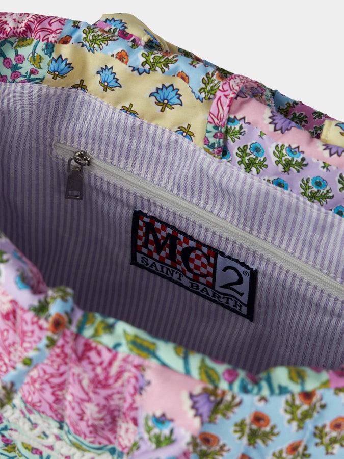 Mc2 Saint Barth Borsa Soft Tote Mid trapuntata a fiori multicolore Vendita