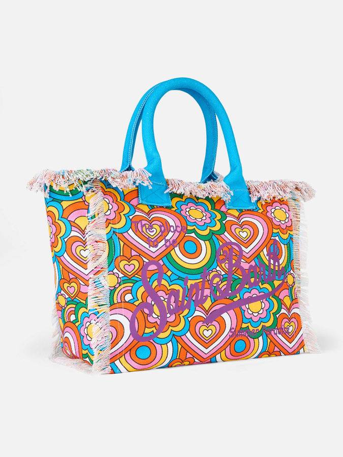 Mc2 Saint Barth Cotton canvas Vanity tote bag with groovy print Promozione