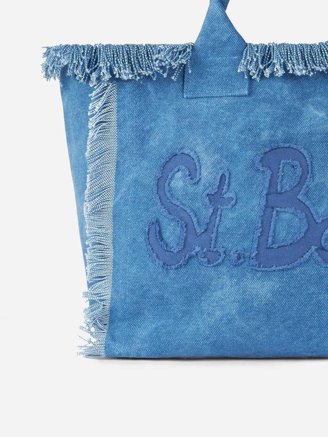 Mc2 Saint Barth Denim cotton canvas Vanity tote bag with logo bag Soddisfazione Garantita