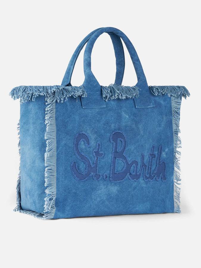 Mc2 Saint Barth Denim cotton canvas Vanity tote bag with logo bag Soddisfazione Garantita