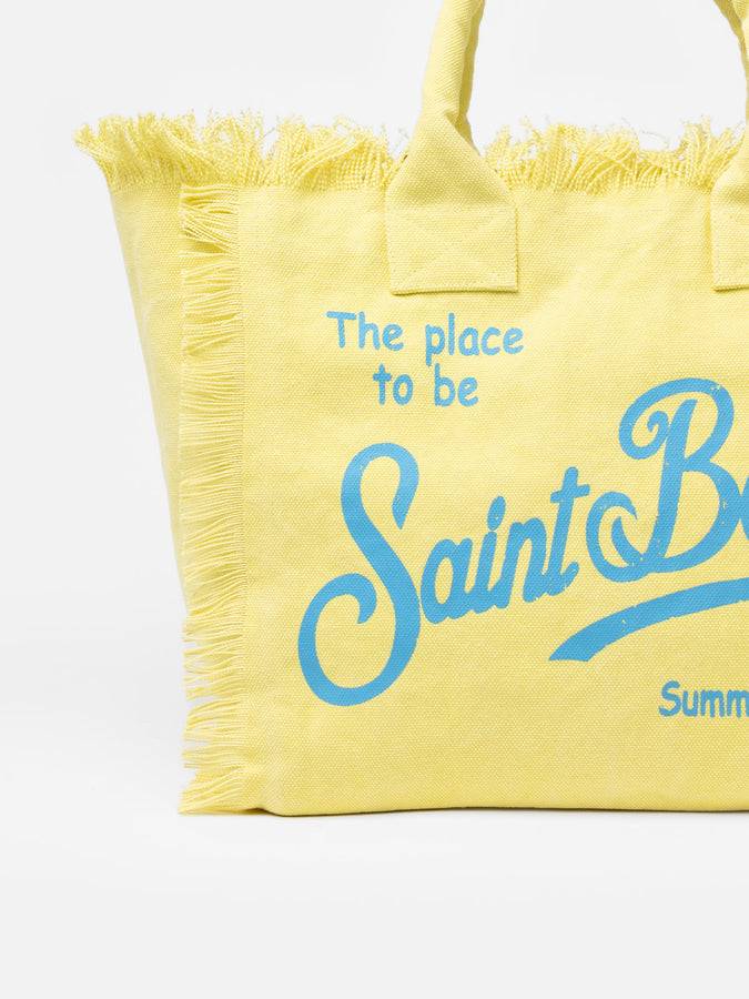 Mc2 Saint Barth Borsa tote Vanity in tela di cotone gialla Fornitura limitata