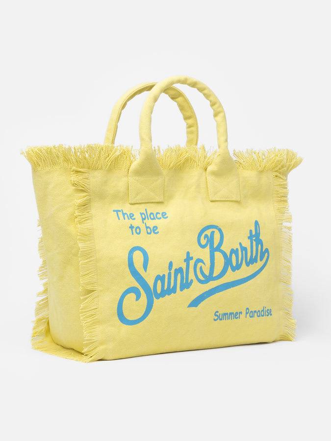 Mc2 Saint Barth Borsa tote Vanity in tela di cotone gialla Fornitura limitata