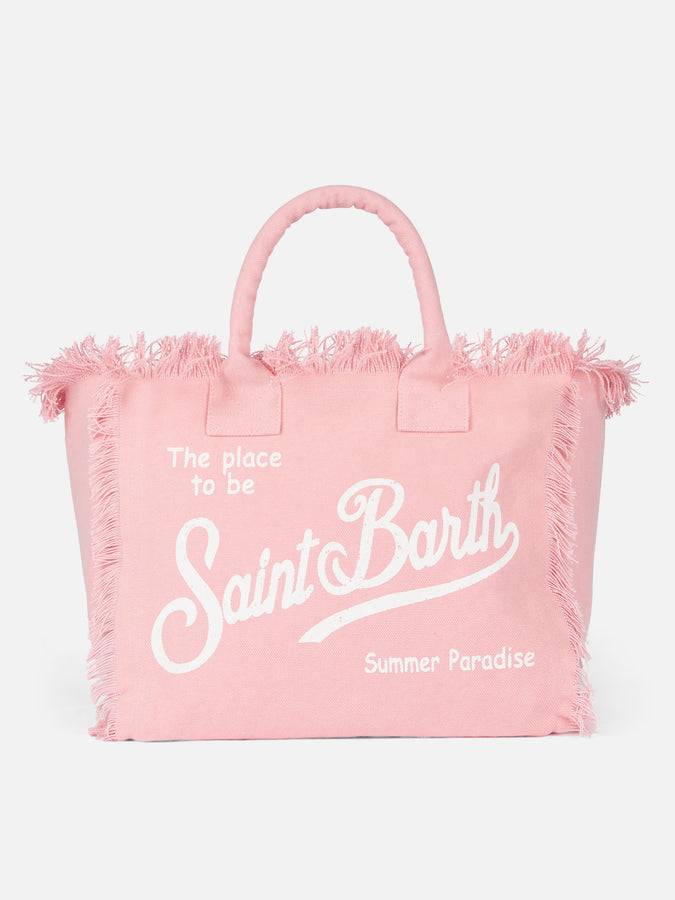 Mc2 Saint Barth Borsa tote Vanity in tela di cotone rosa Acquista Ora