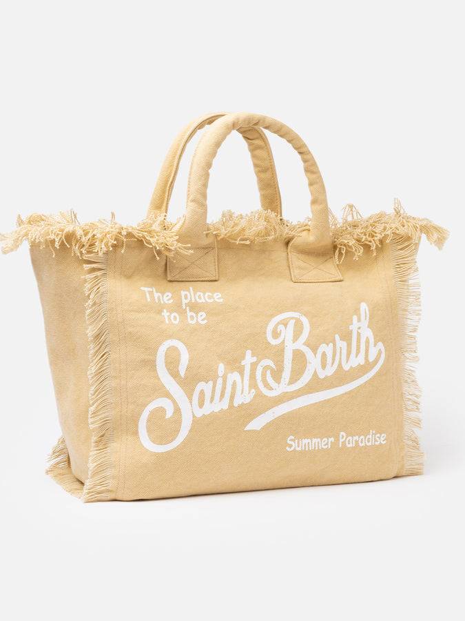 Mc2 Saint Barth Borsa tote Vanity in tela di cotone beige Consegna Veloce
