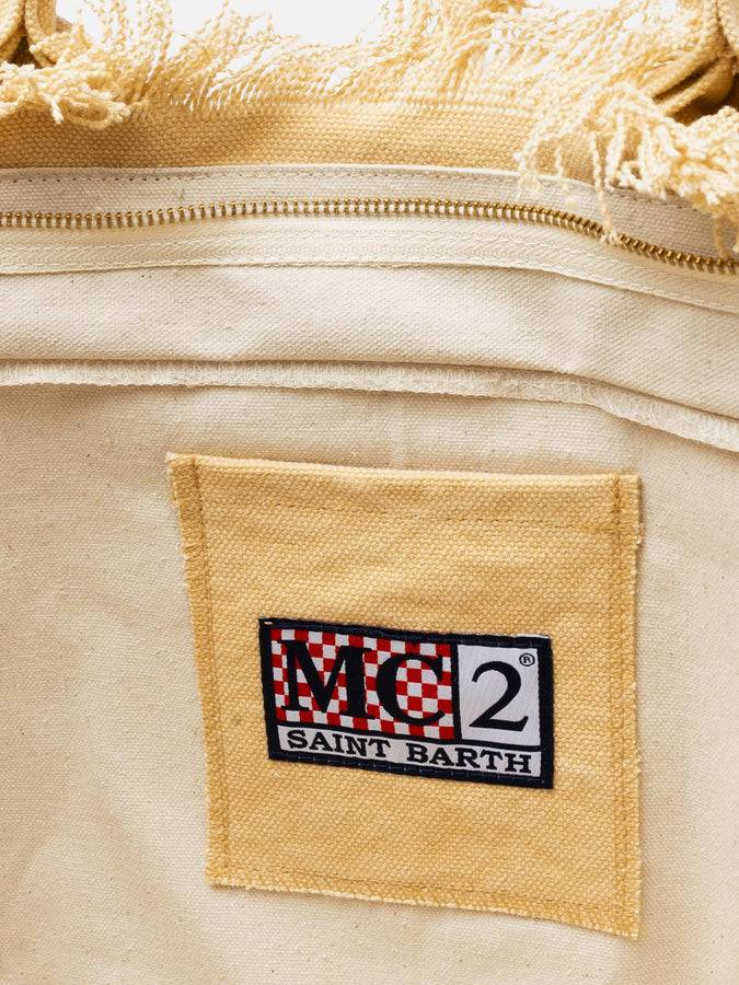 Mc2 Saint Barth Borsa tote Vanity in tela di cotone beige Consegna Veloce