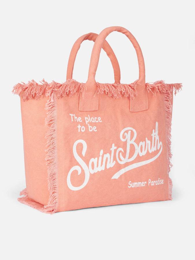 Mc2 Saint Barth Borsa tote Vanity in tela di cotone color pesca Promozione Limitata