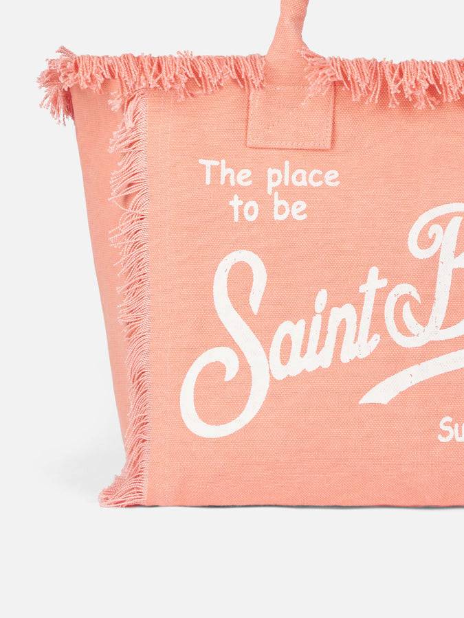 Mc2 Saint Barth Borsa tote Vanity in tela di cotone color pesca Promozione Limitata