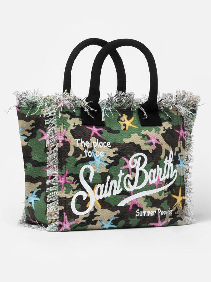 Mc2 Saint Barth Borsa tote Vanity in tela di cotone mimetico con stelle marine Offerta Giorno del Papà