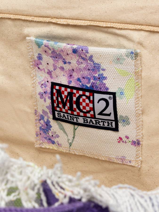 Mc2 Saint Barth Borsa tote Vanity in tela di cotone con fiori color acqua Presa