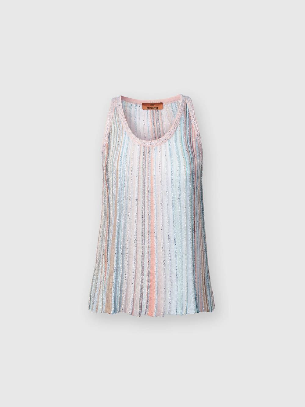 Missoni Canottiera in maglia a righe verticali con paillettes Moda