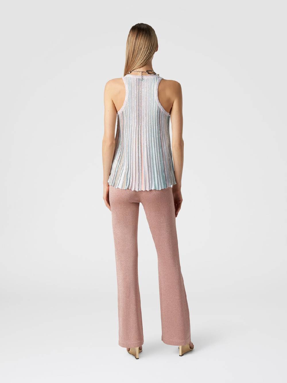Missoni Canottiera in maglia a righe verticali con paillettes Moda