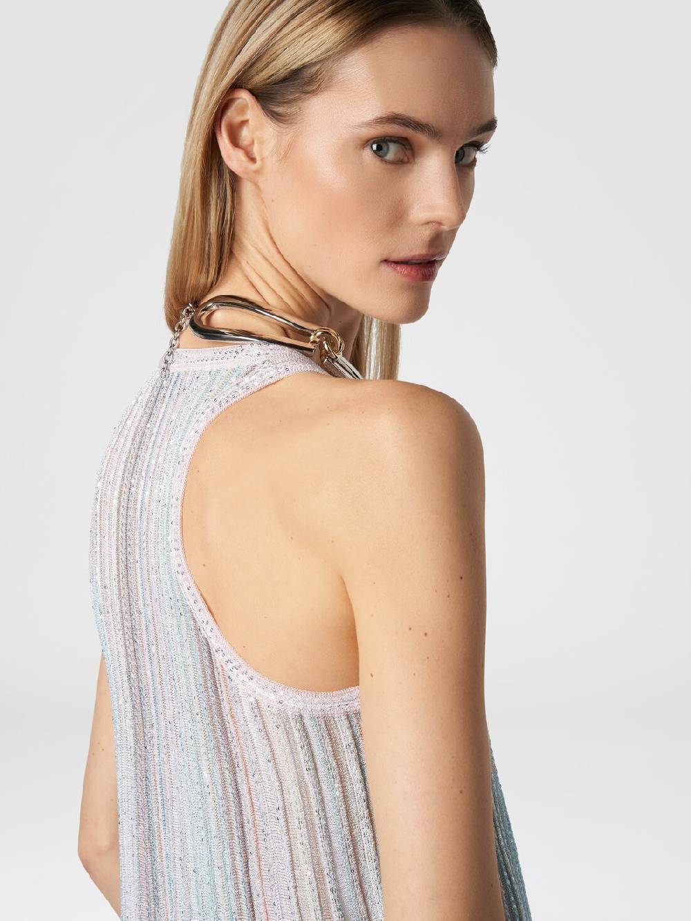 Missoni Canottiera in maglia a righe verticali con paillettes Moda