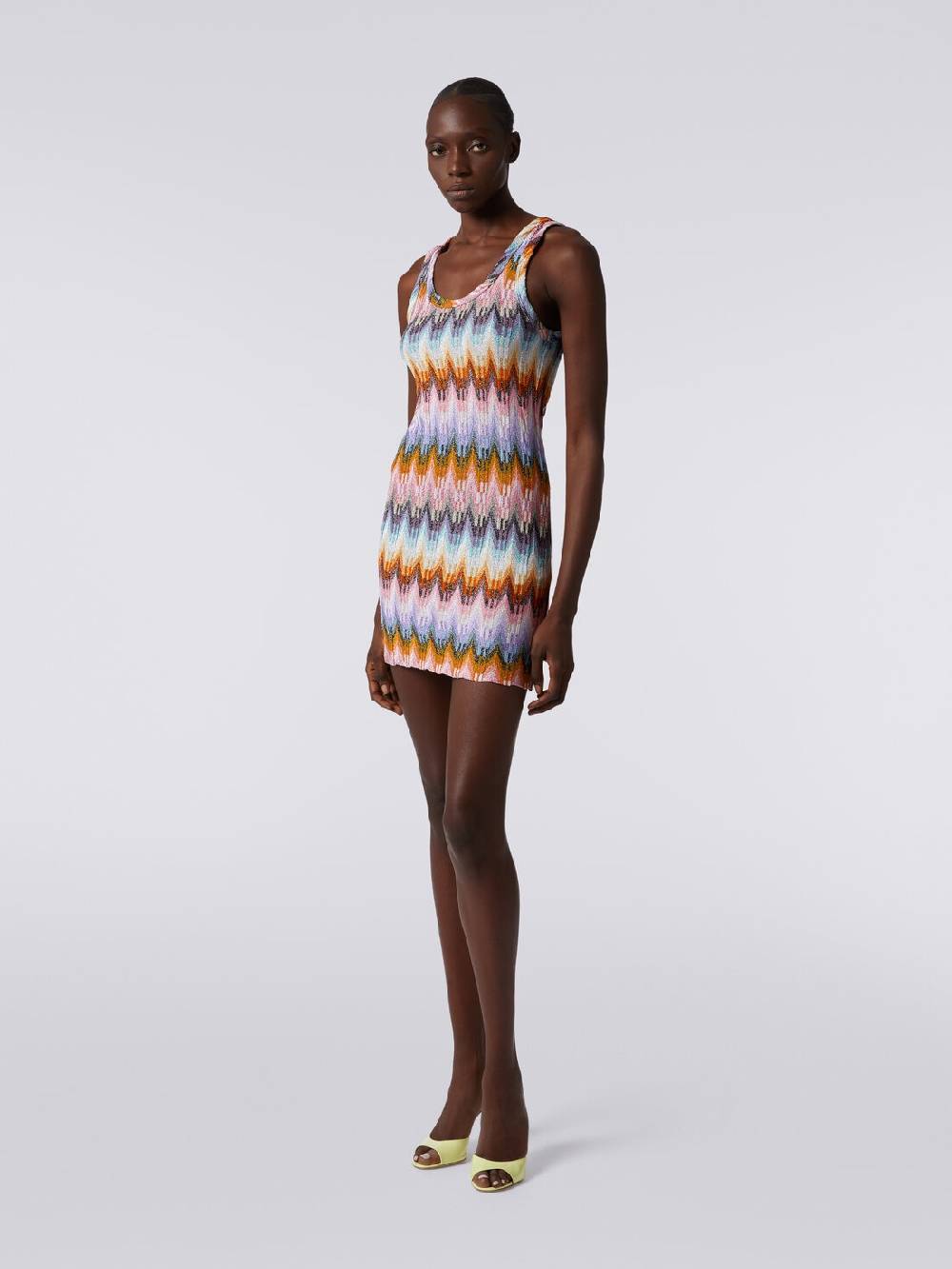 Missoni Mini-abito smanicato in viscosa zig zag con lurex 2025