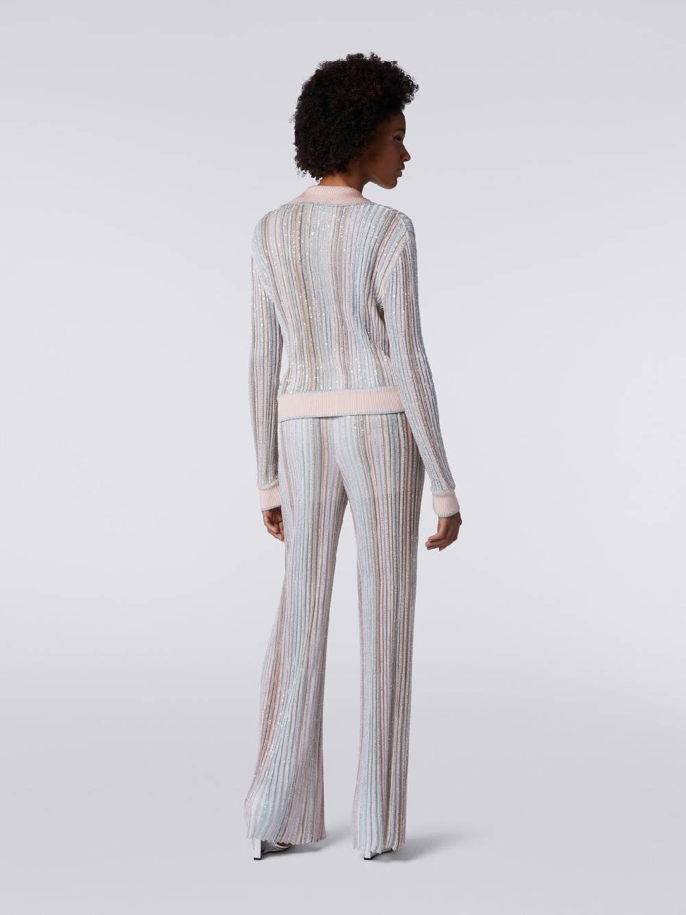 Missoni Top a maniche lunghe con righe verticali e paillettes 2025