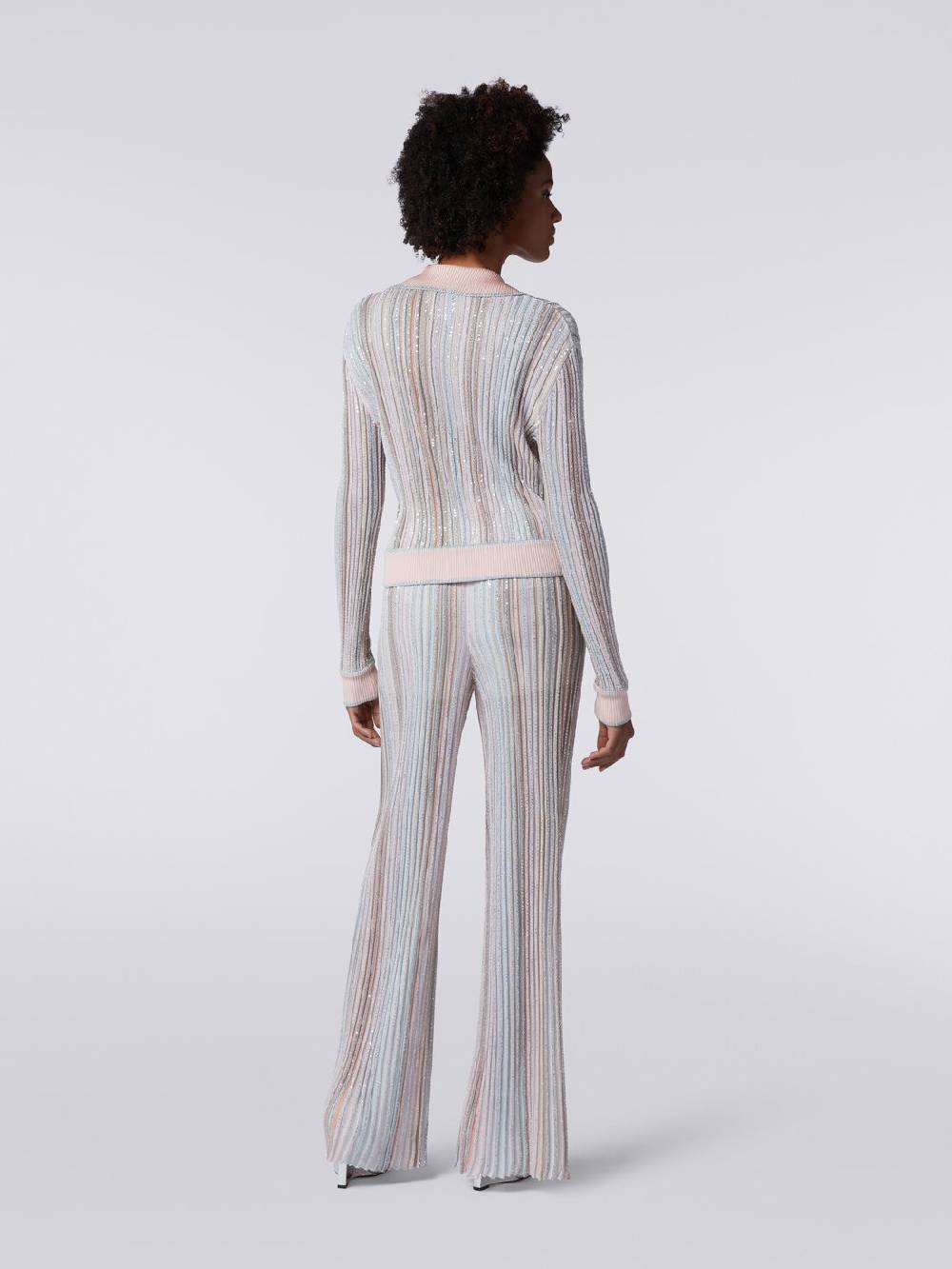 Missoni Pantaloni in maglia a righe verticali con paillettes In Linea