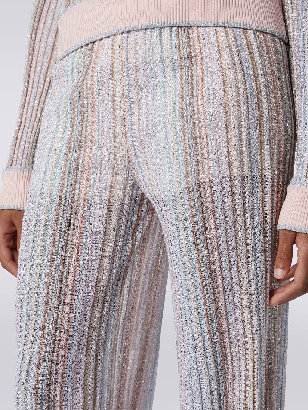 Missoni Pantaloni in maglia a righe verticali con paillettes In Linea