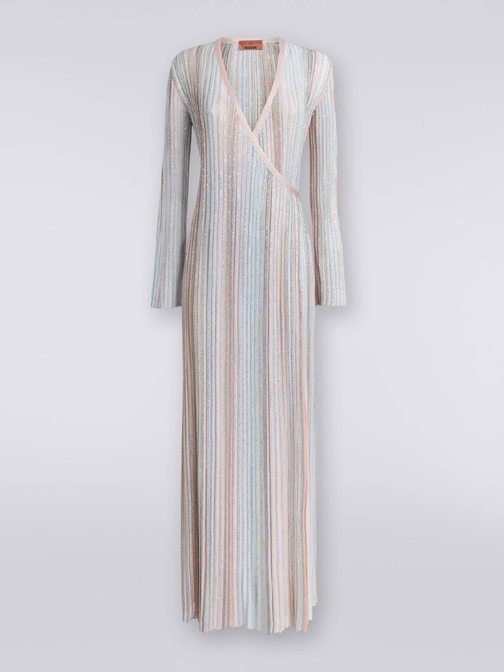 Missoni Abito lungo con chiusura a portafoglio e paillettes Nuovo