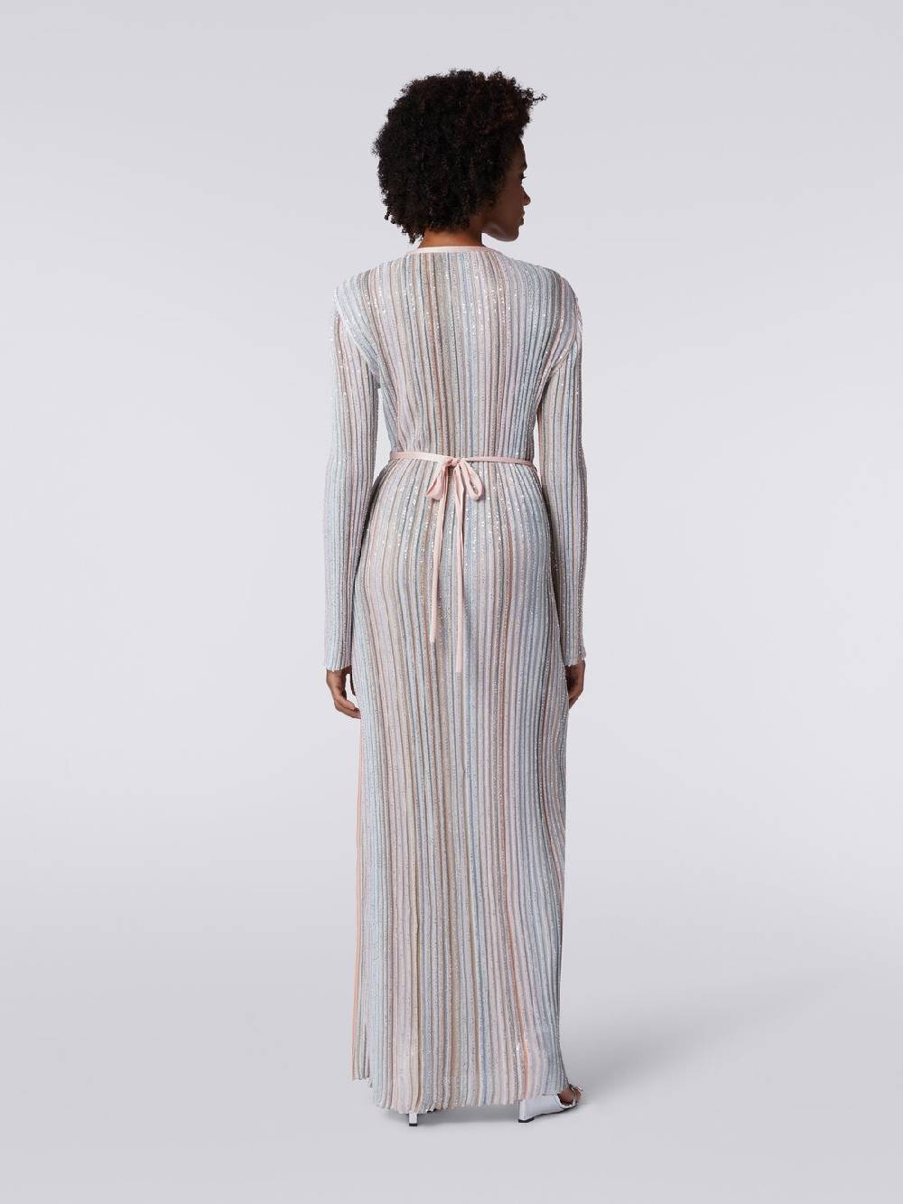Missoni Abito lungo con chiusura a portafoglio e paillettes Nuovo