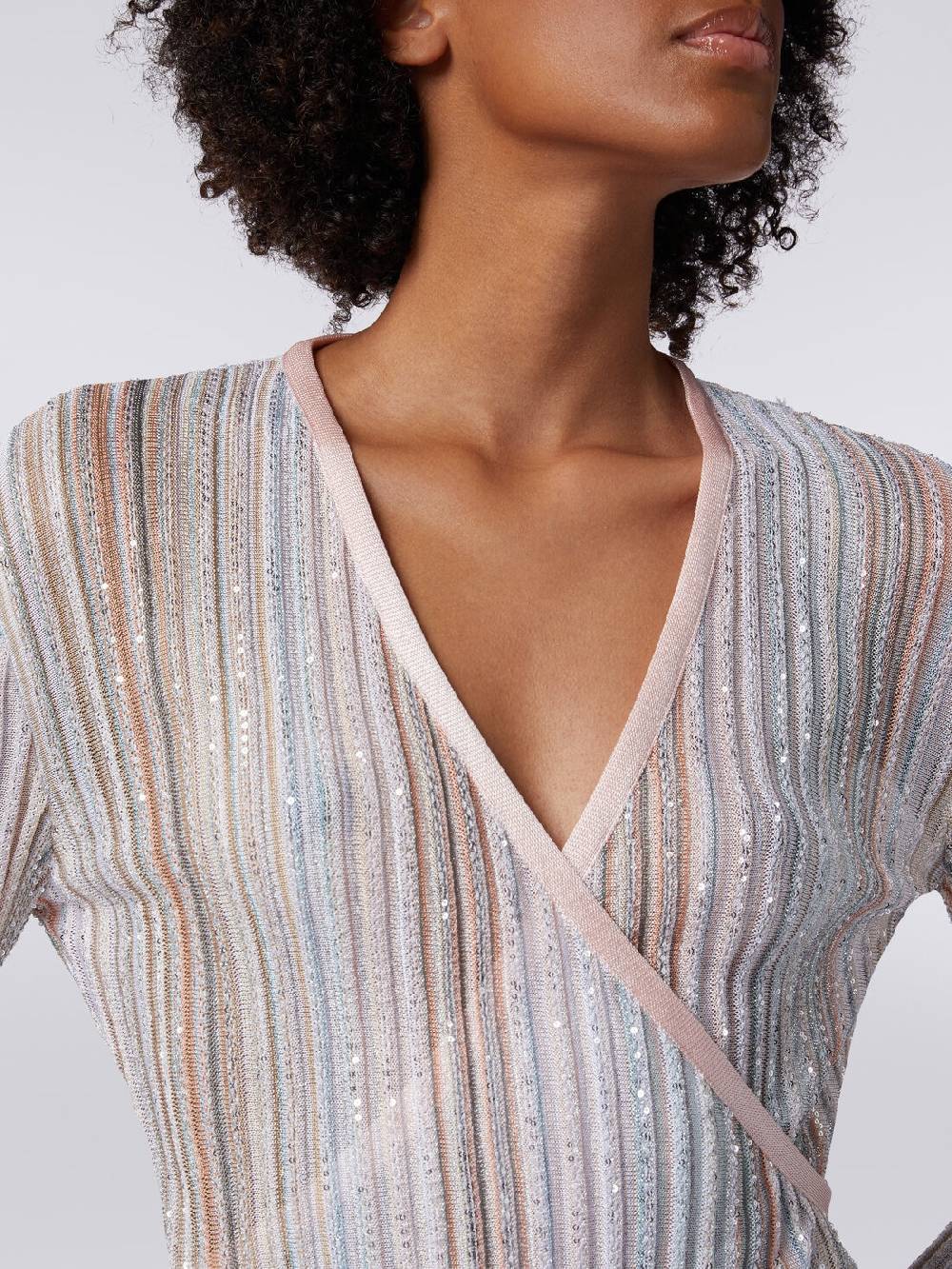 Missoni Abito lungo con chiusura a portafoglio e paillettes Nuovo