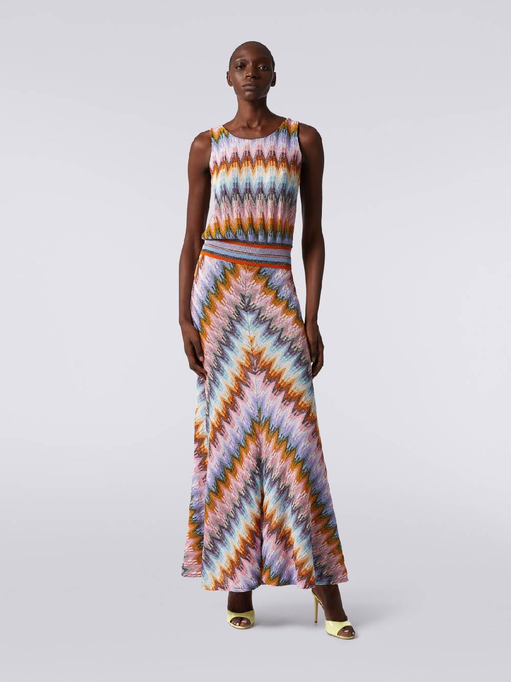 Missoni Top senza maniche in viscosa zig zag con lurex Vendita