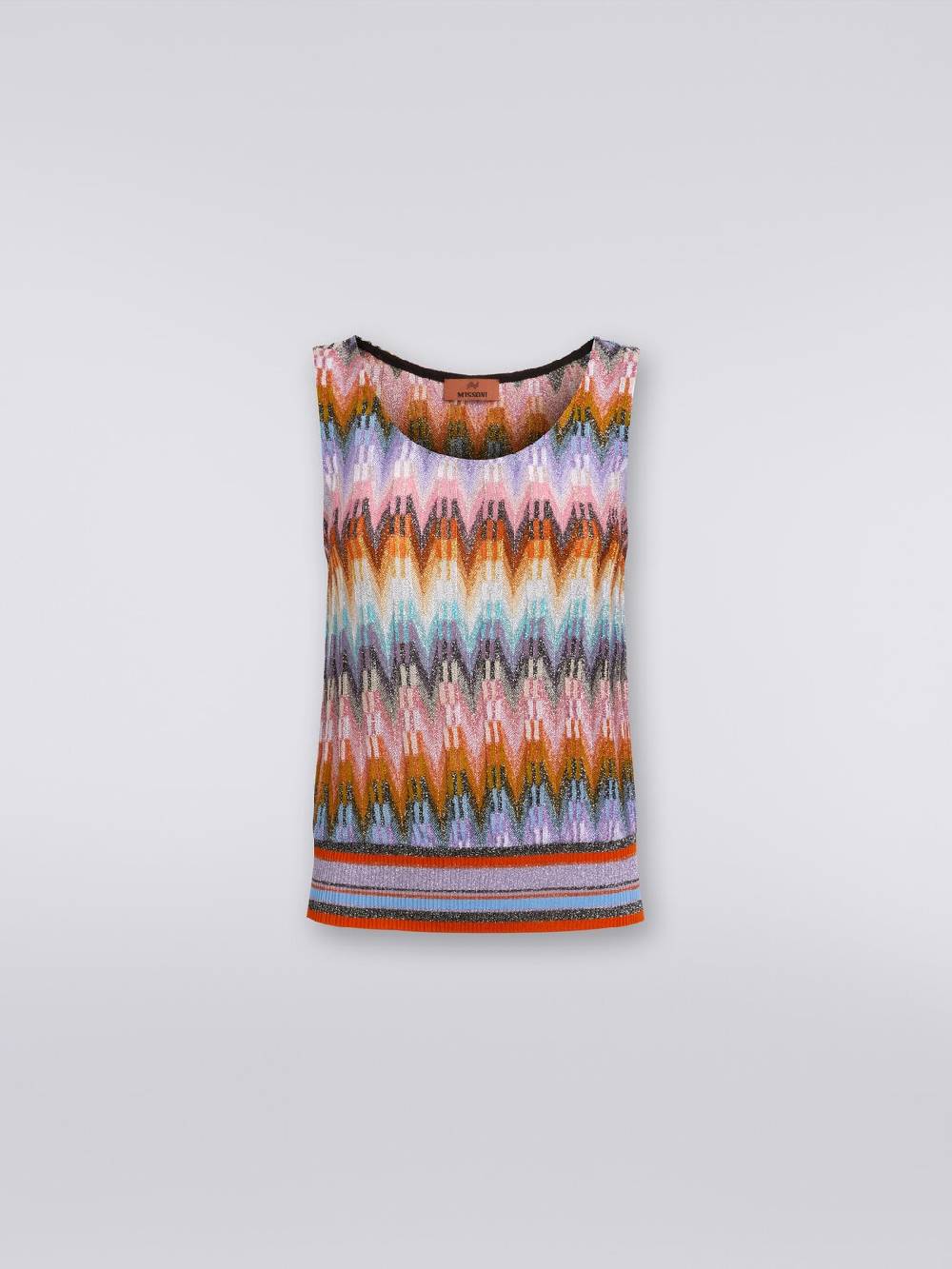 Missoni Top senza maniche in viscosa zig zag con lurex Vendita