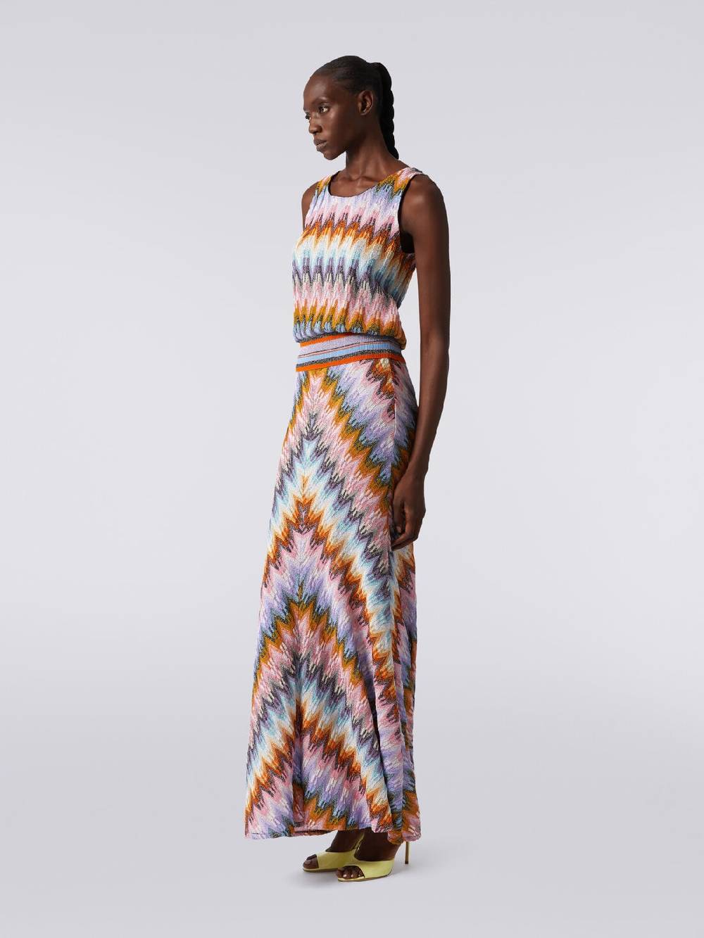 Missoni Top senza maniche in viscosa zig zag con lurex Vendita