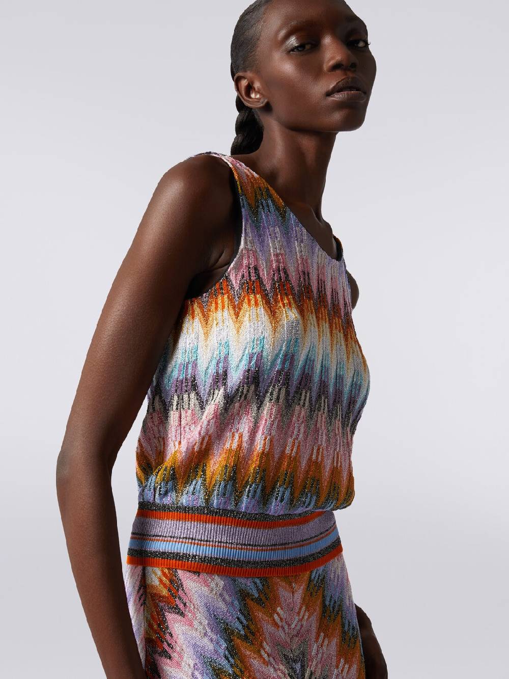 Missoni Top senza maniche in viscosa zig zag con lurex Vendita