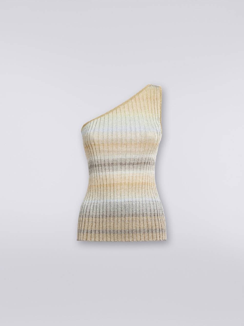 Missoni Top monospalla in viscosa lamé a costine Promozione