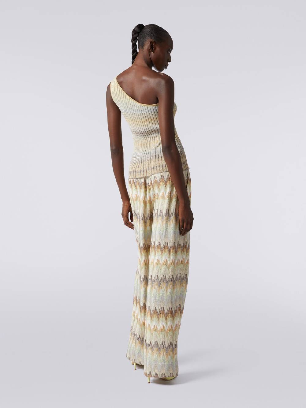 Missoni Top monospalla in viscosa lamé a costine Promozione