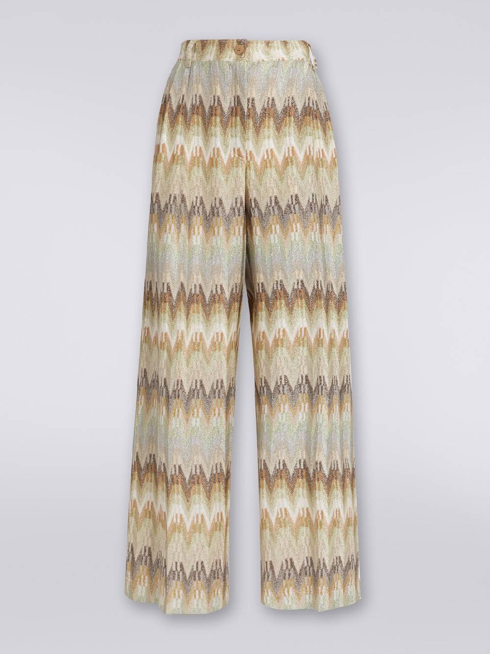 Missoni Pantaloni classici in viscosa zig zag con lurex Spedizione Gratuita