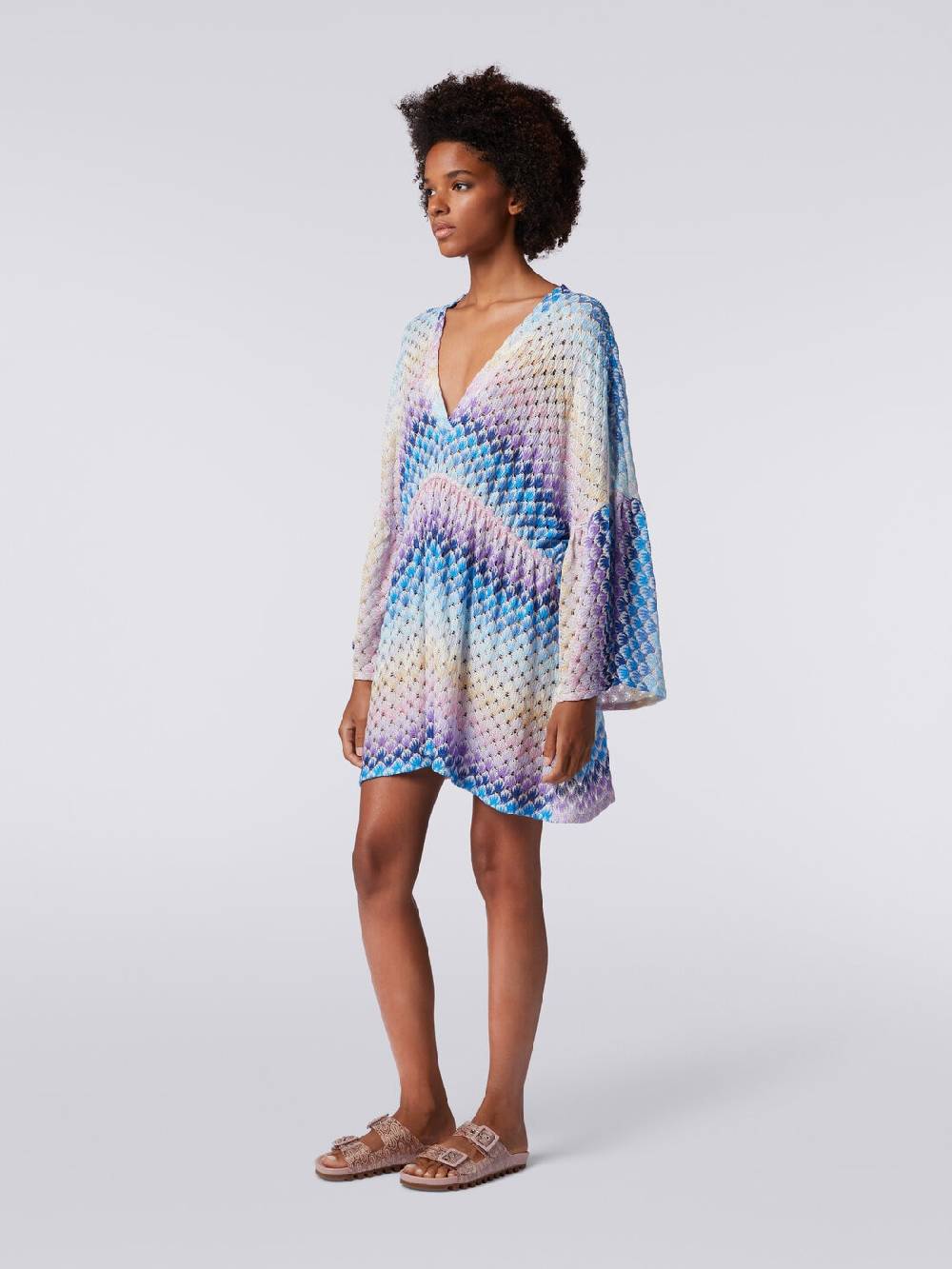 Missoni Caftano copricostume corto effetto pizzo con lurex Sottocosto