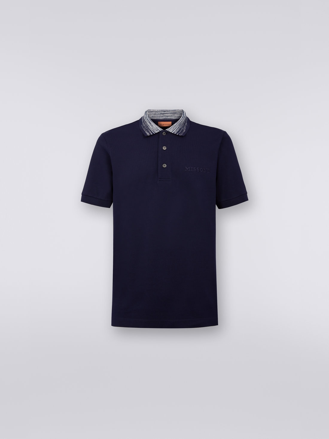 Missoni Polo in cotone con colletto fiammato e scritta logo Convenienza