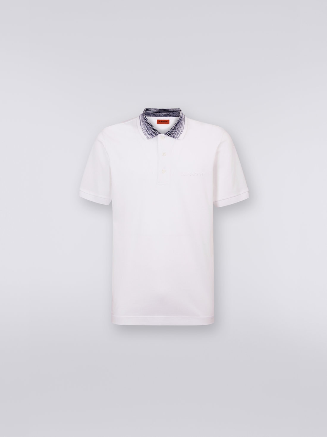 Missoni Polo in cotone con colletto fiammato e scritta logo Novità