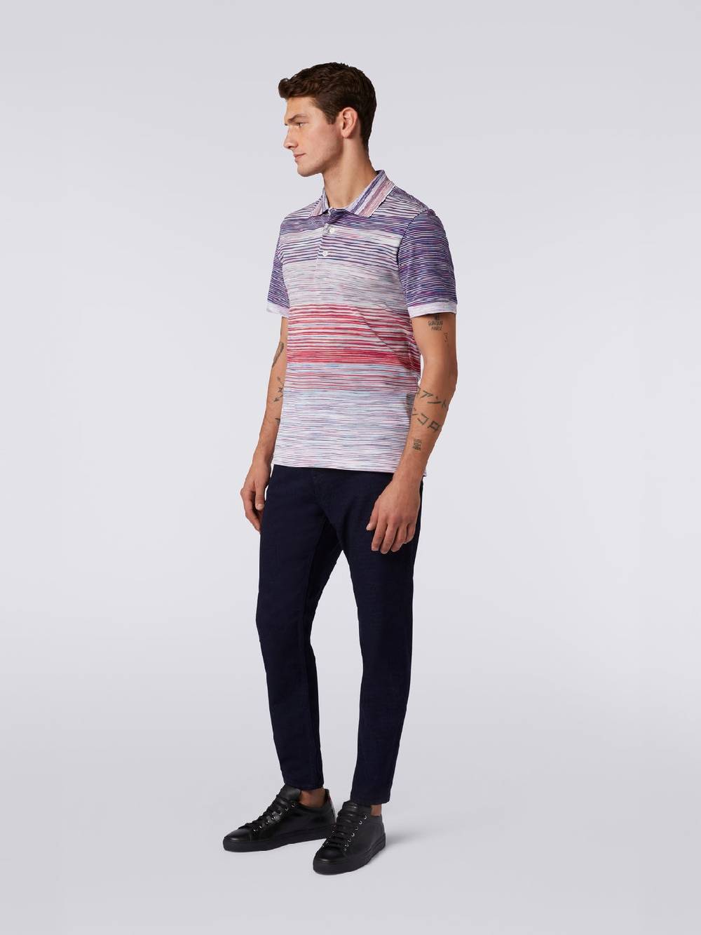 Missoni Polo in piquet di cotone fiammato Sconto