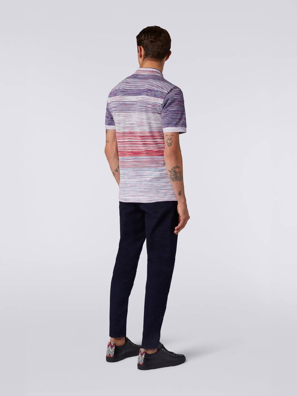 Missoni Polo in piquet di cotone fiammato Sconto