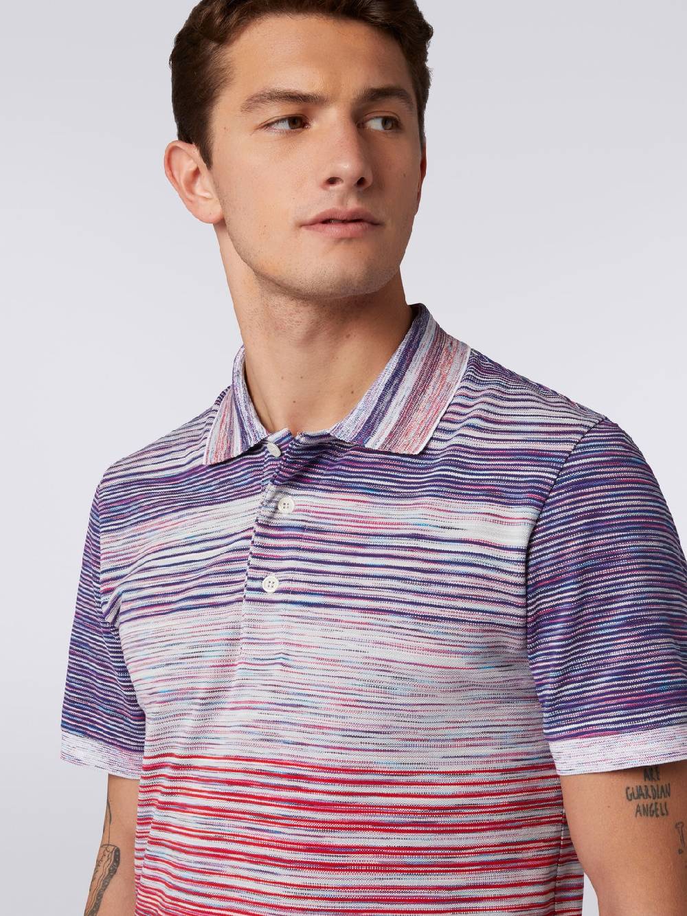 Missoni Polo in piquet di cotone fiammato Sconto