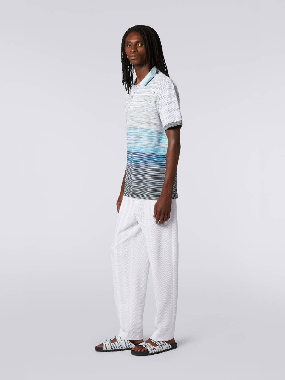 Missoni Polo in piquet di cotone fiammato Economico