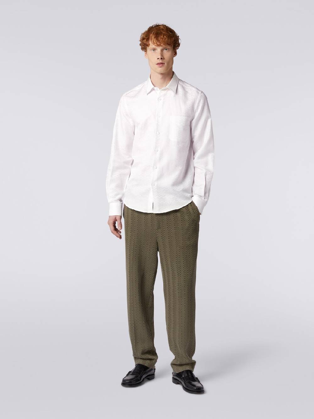 Missoni Camicia a maniche lunghe in misto cotone con motivo zig zag Online