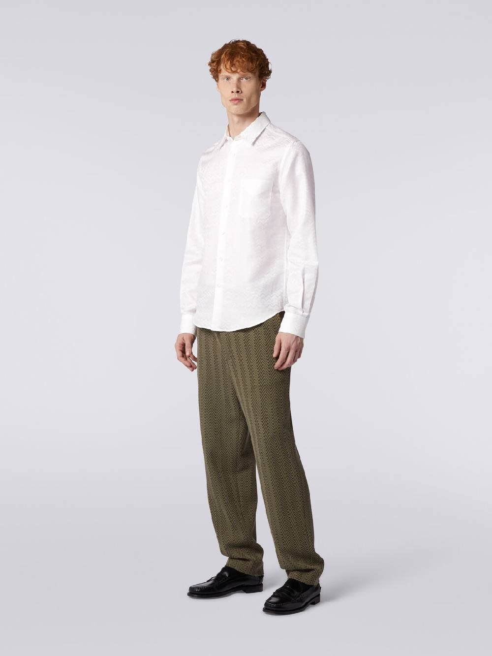 Missoni Camicia a maniche lunghe in misto cotone con motivo zig zag Online