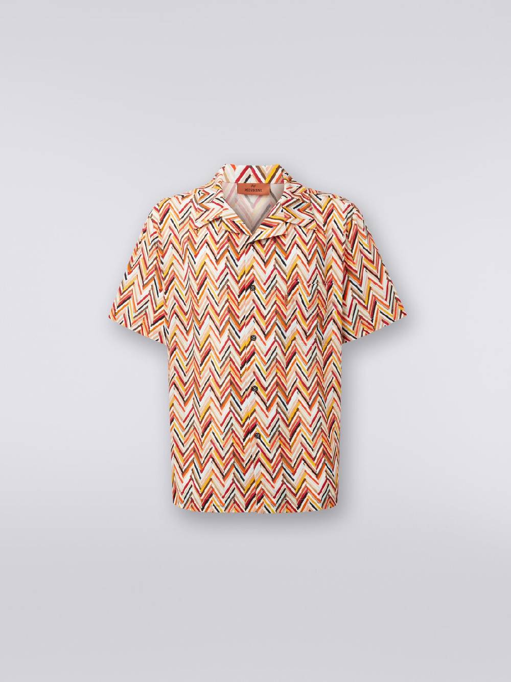 Missoni Camicia a maniche corte in viscosa con stampa zig zag In Vendita