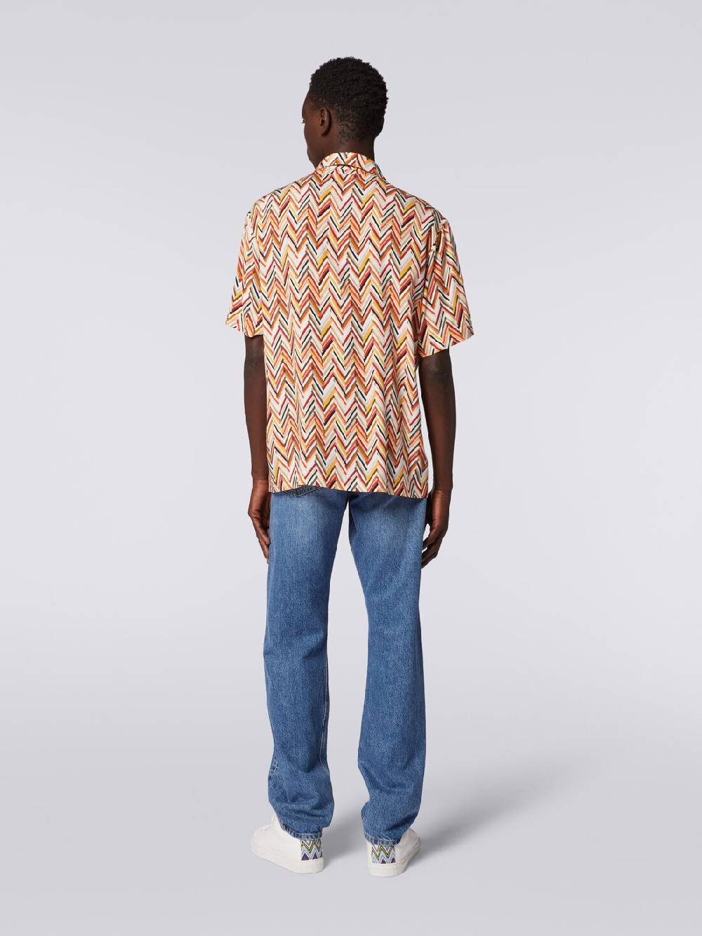 Missoni Camicia a maniche corte in viscosa con stampa zig zag In Vendita