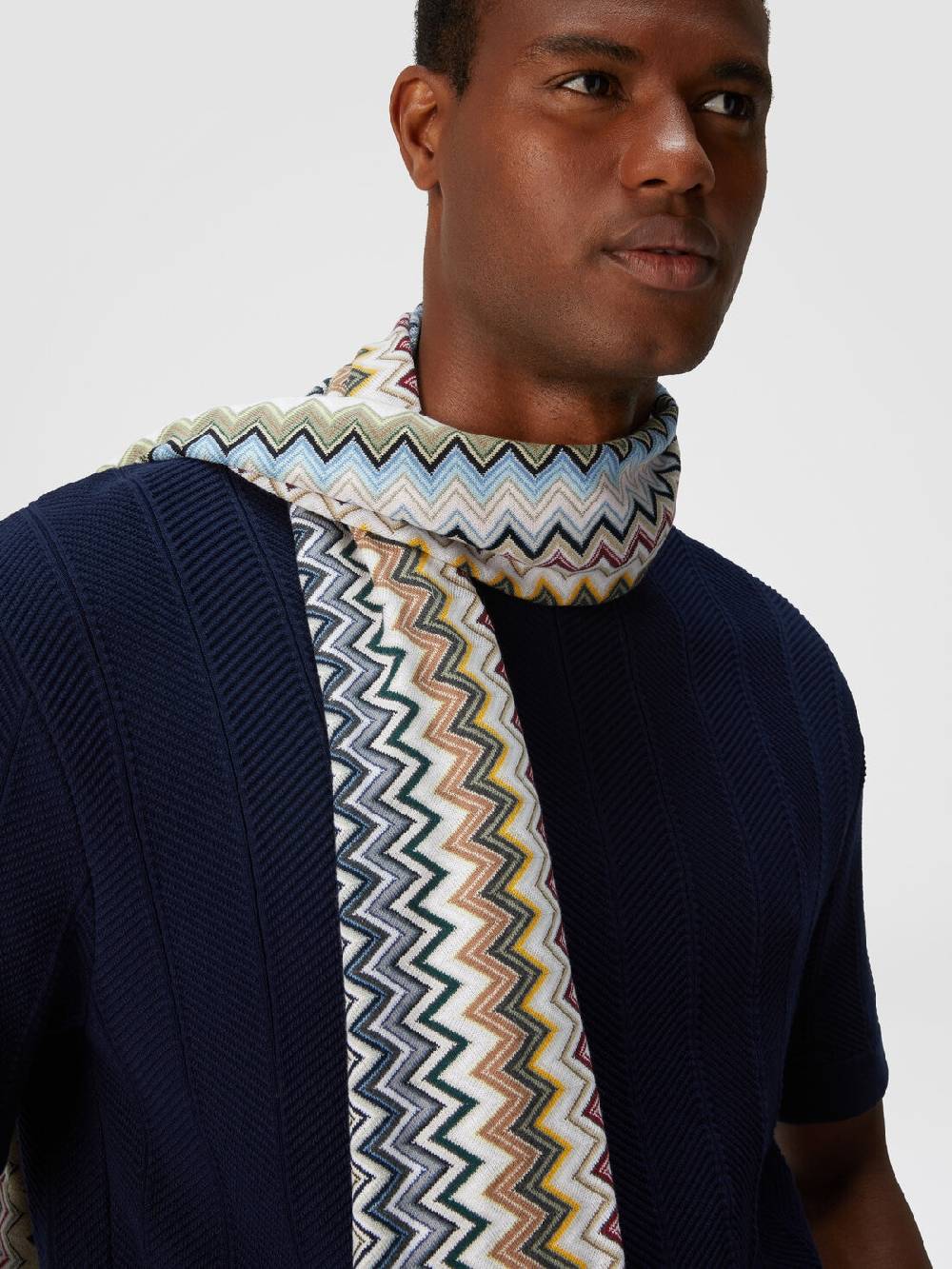 Missoni Sciarpa in maglia di cotone chevron Vendita Calda