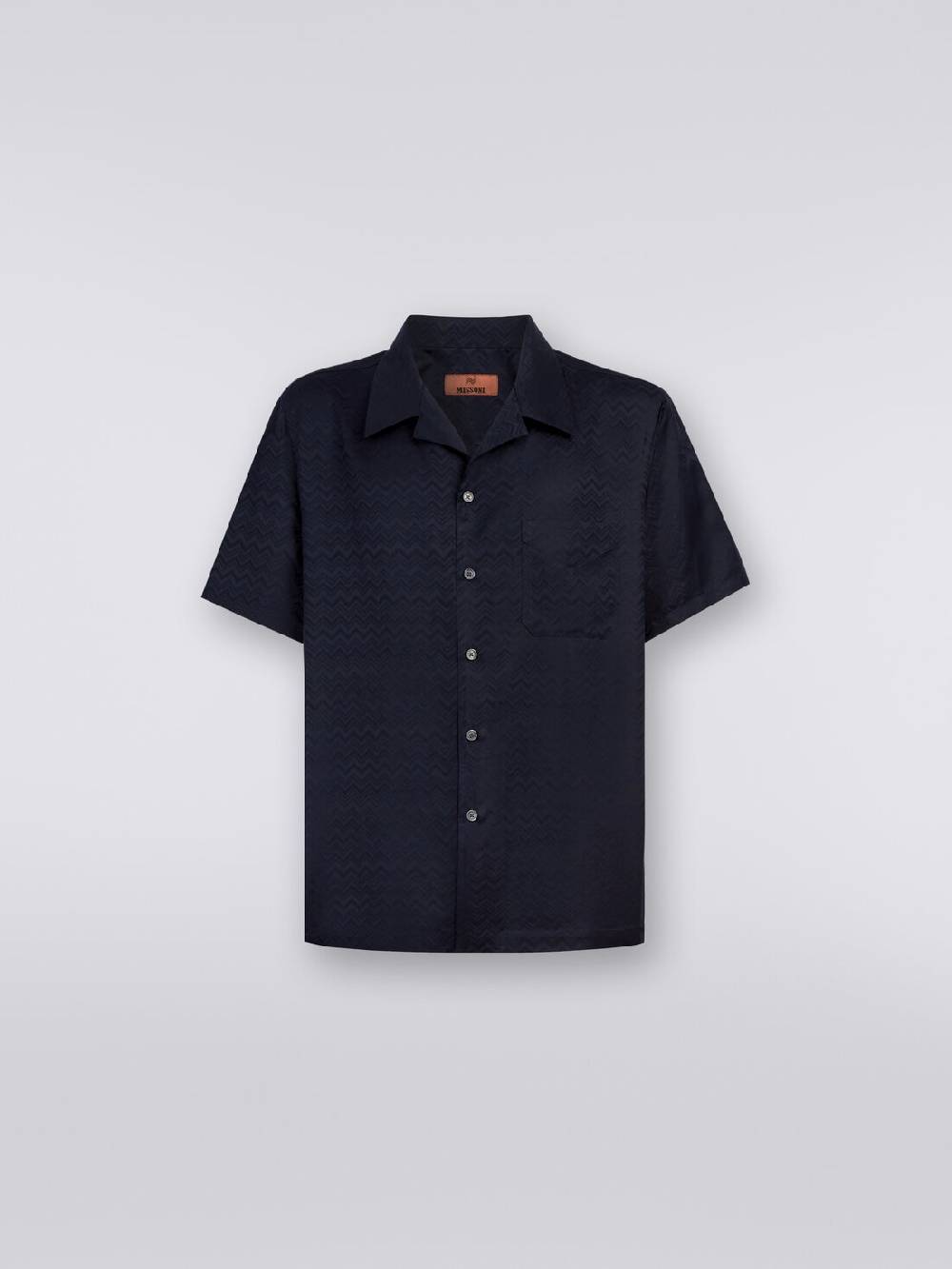 Missoni Camicia a maniche corte modello bowling in misto cotone chevron In Saldo
