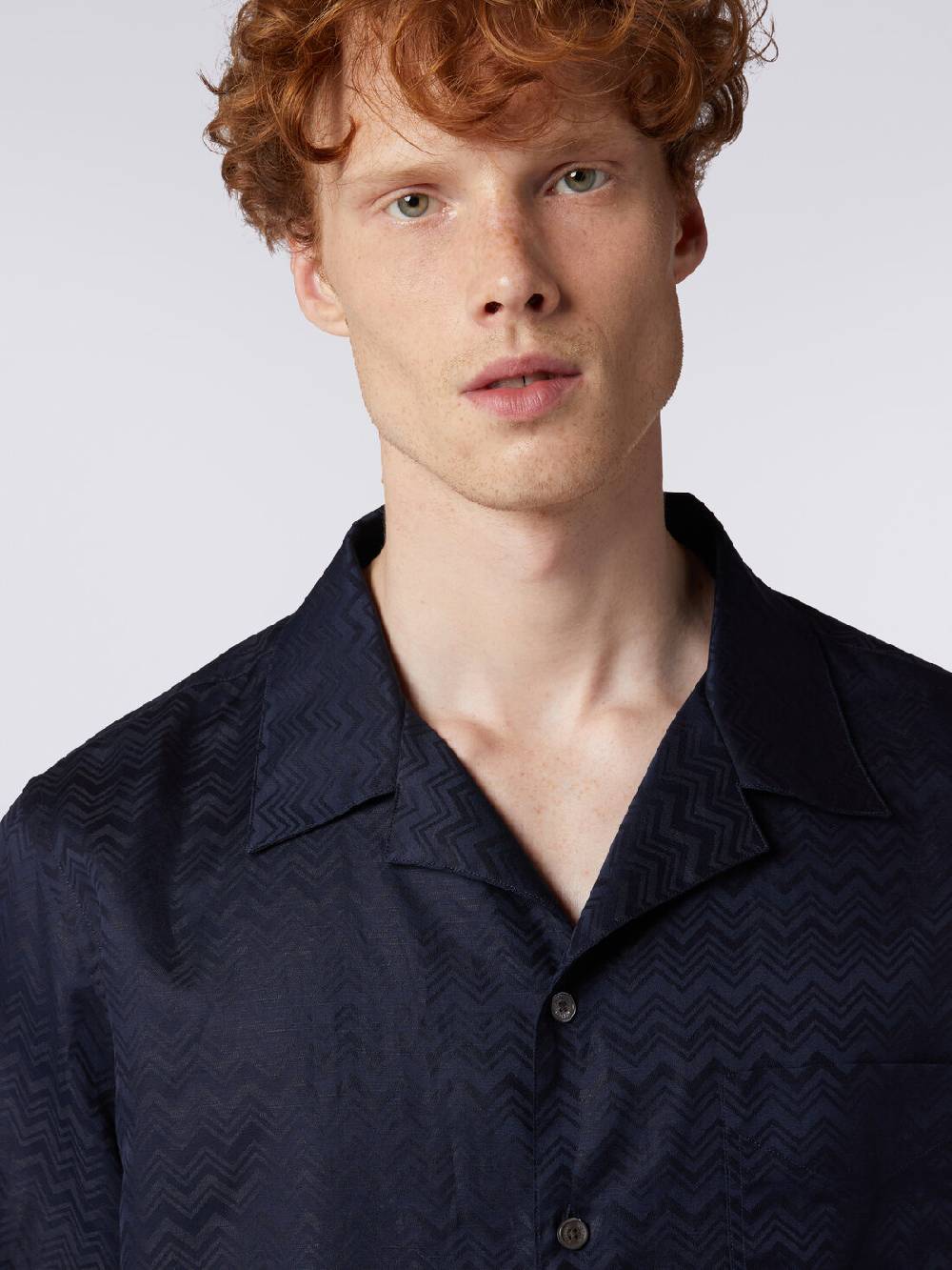 Missoni Camicia a maniche corte modello bowling in misto cotone chevron In Saldo