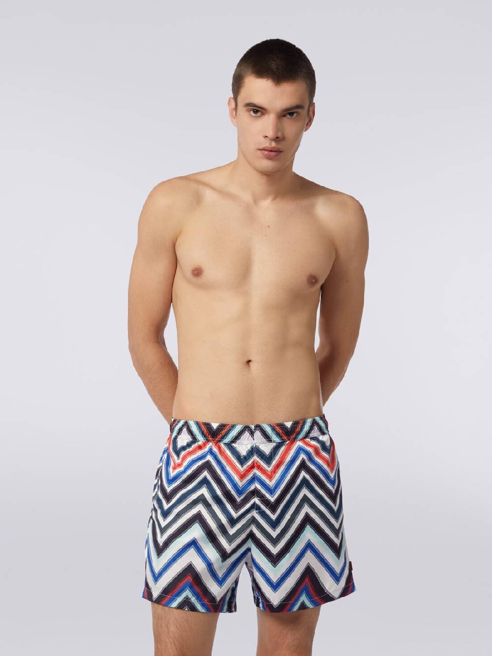 Missoni Boxer mare in nylon con macro-zig zag in gradazione Nuova