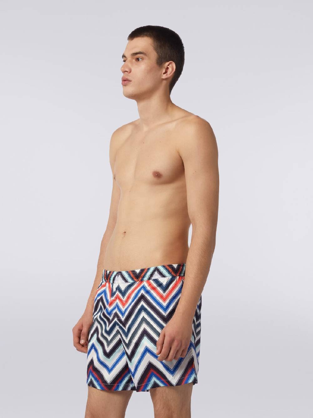 Missoni Boxer mare in nylon con macro-zig zag in gradazione Nuova