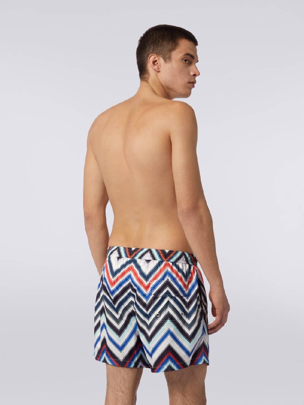 Missoni Boxer mare in nylon con macro-zig zag in gradazione Nuova
