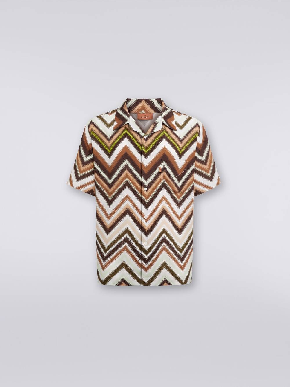 Missoni Camicia a maniche corte in viscosa con stampa chevron Moda