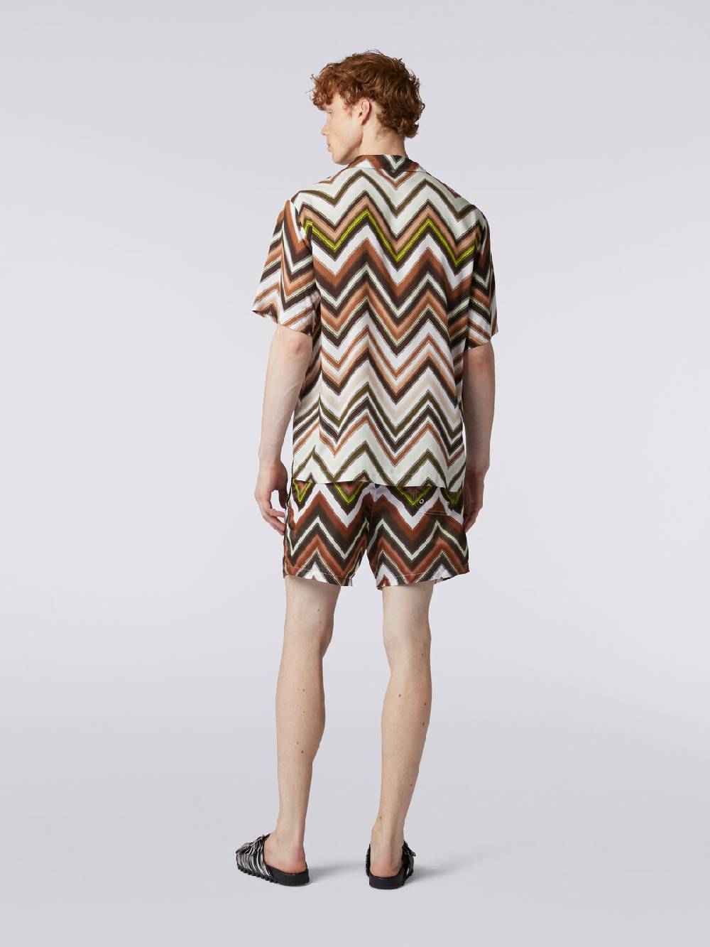 Missoni Camicia a maniche corte in viscosa con stampa chevron Moda